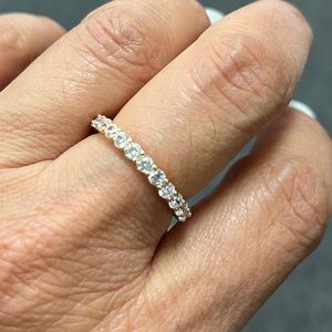 14k Solid Yellow Gold Eternity wedding Band